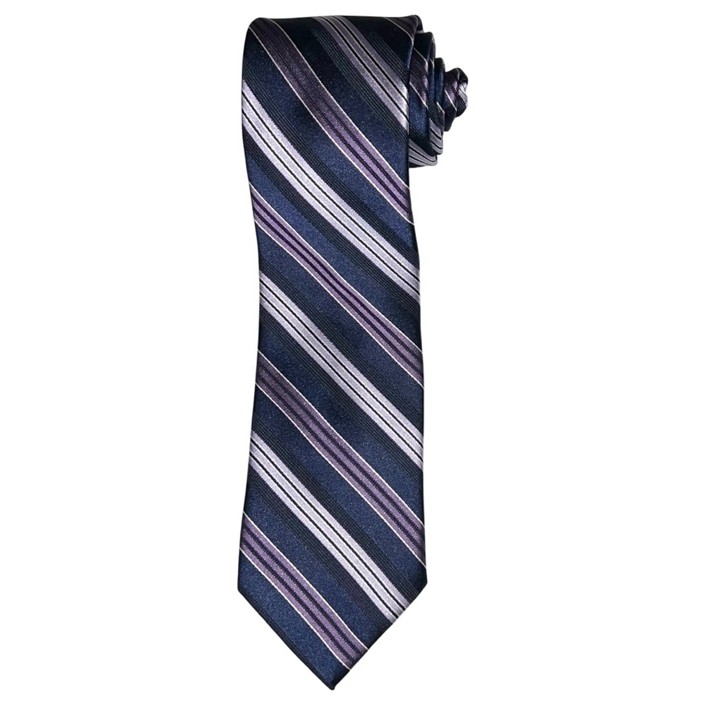 Stafford Necktie Men’s Purple Black 100% Silk 58x3